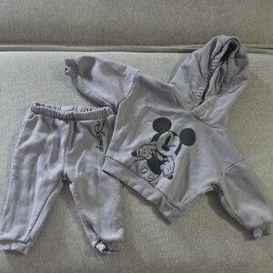 Disney Gray Mickey Mouse Kids Jogger Set